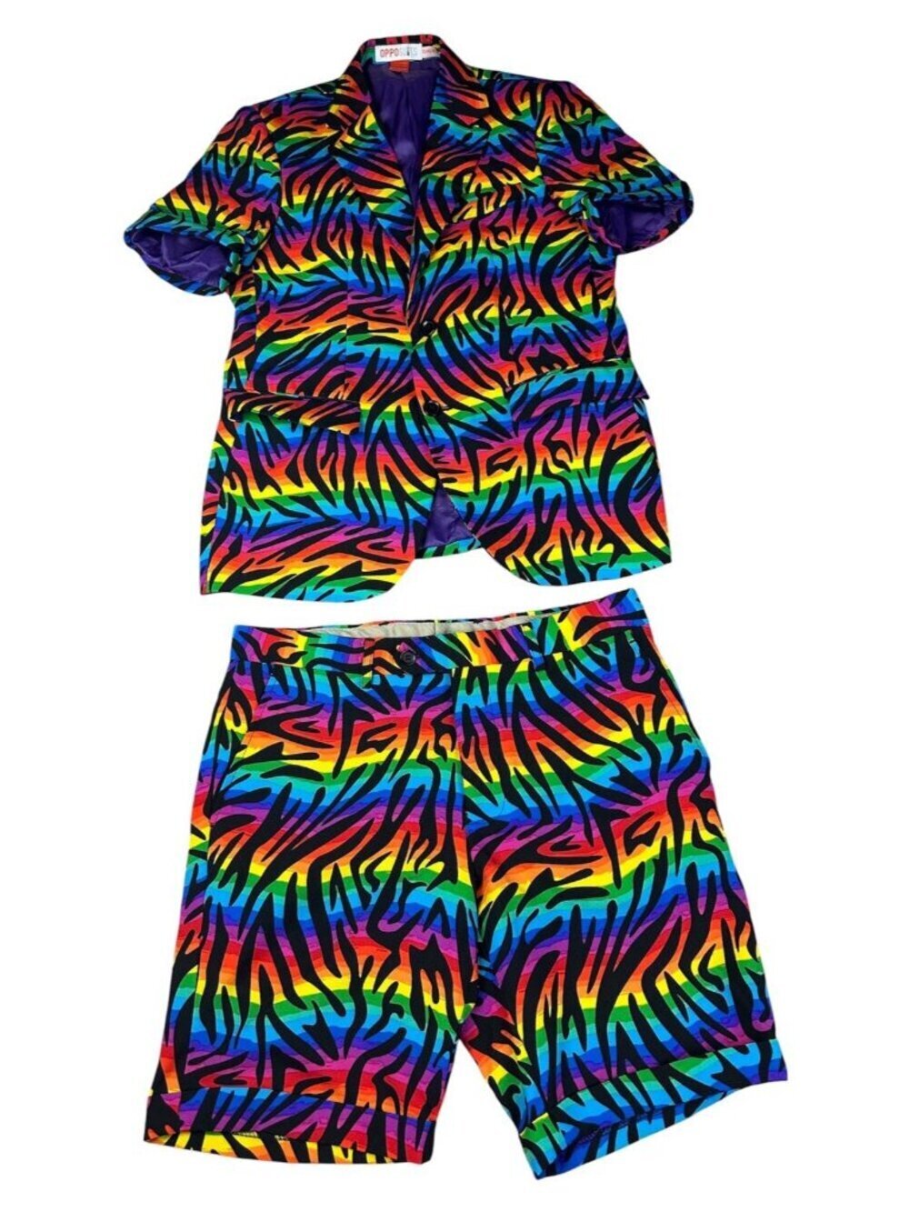OppoSuits Wild Rainbow Summer Suit 2 Piece Set NO TIE Mens 36